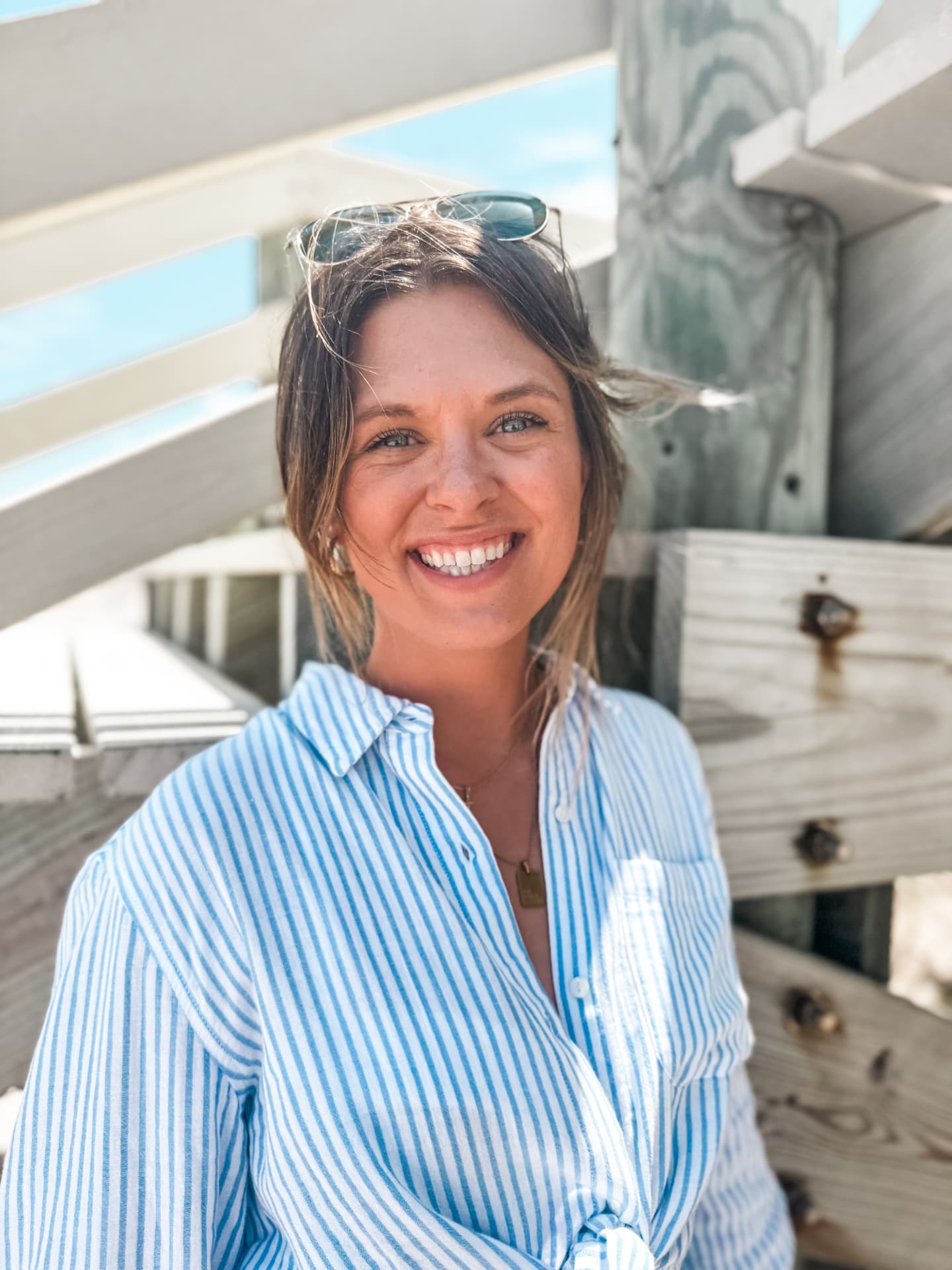 Storie Esquell on the beach